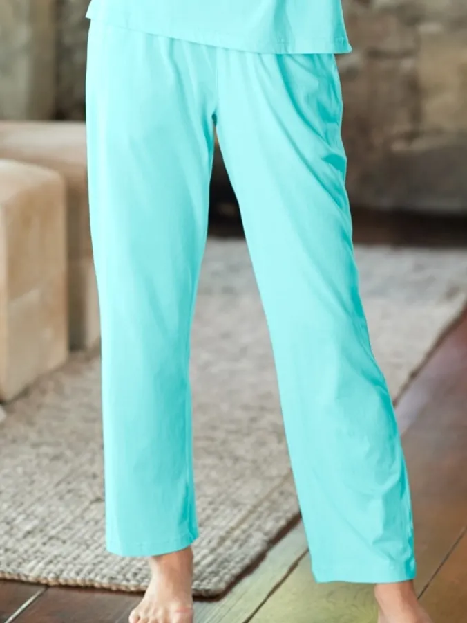 Women's Comfort Knit Solid Color Cotton Pajama Pants