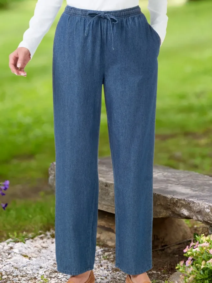 Women's Cotton Denim Pull-On Pants