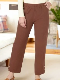 Women's Crinkle Cotton Ankle Pants