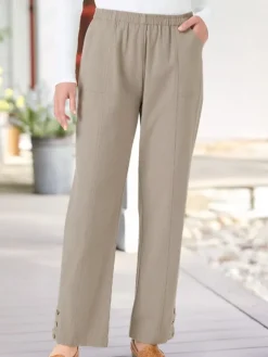 Women's Crinkle Cotton Ankle Pants