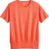 Women's Easy-Fit Short-Sleeve Cotton/Modal Banded-Bottom Top