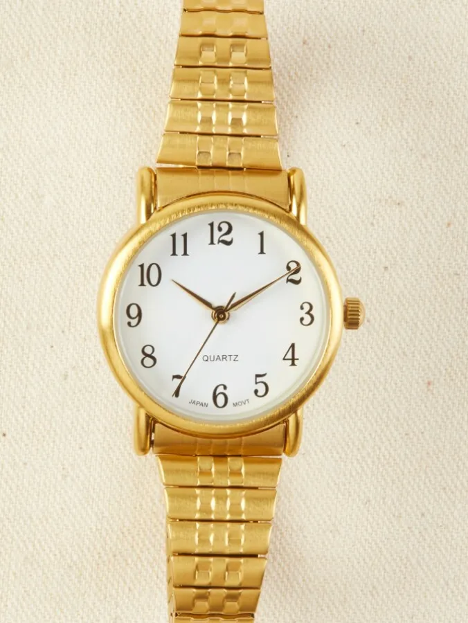 Women's Easy-to-Read Expansion-Band Wrist Watch