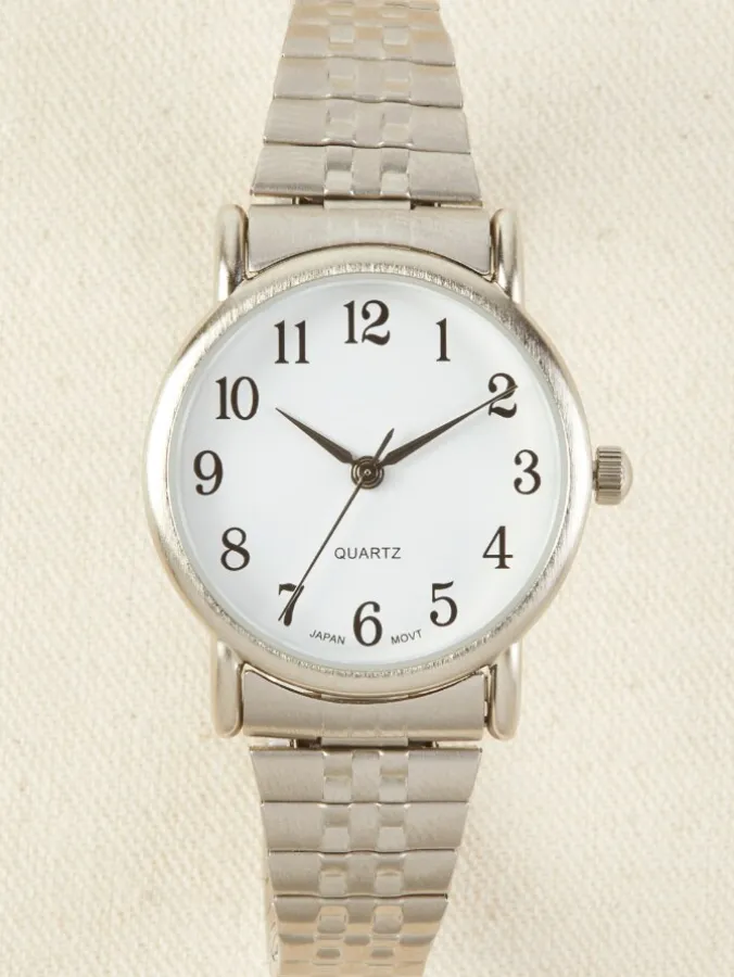 Women's Easy-to-Read Expansion-Band Wrist Watch