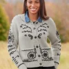 Women's Embroidered Floral Wool Cardigan