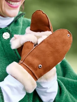 Women's Faux Shearling Flip-Top Mittens