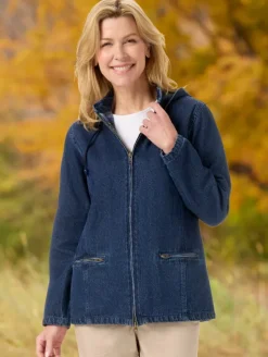 Women's Flannel-Lined Denim Jacket