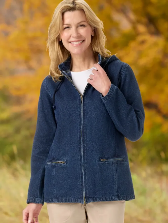 Women's Flannel-Lined Denim Jacket