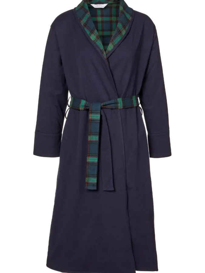 Women's Flannel-Lined Jersey Knit Wrap Robe