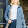 Women's Fleece-Lined Denim Shirt Jacket
