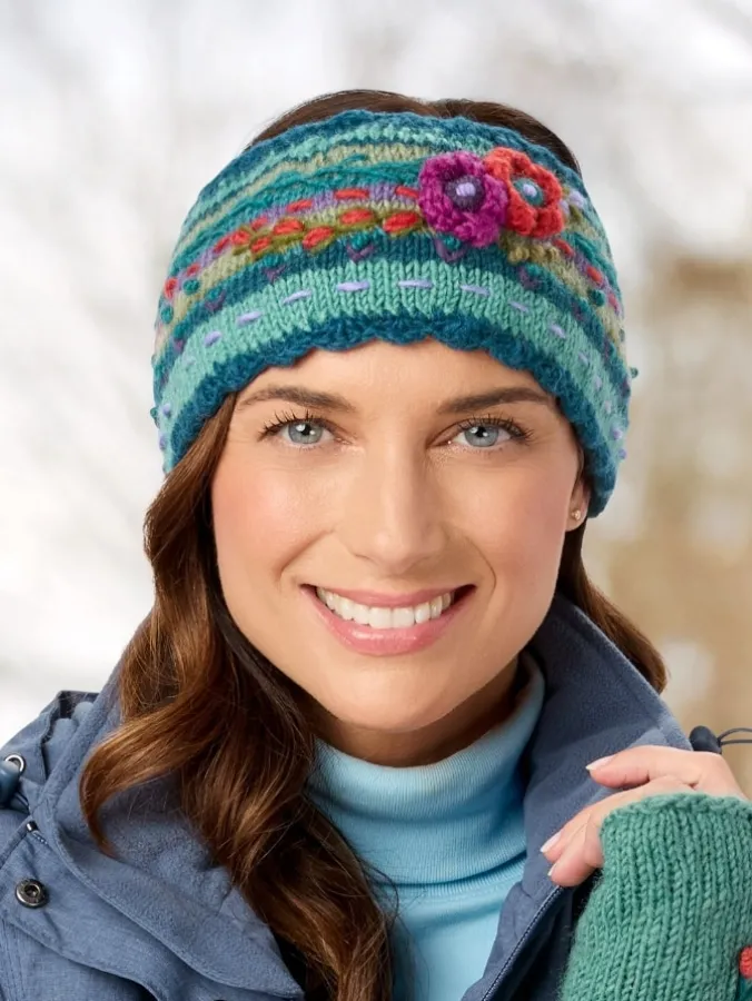 Women's Floral Blossoms Lassen Wool Headband