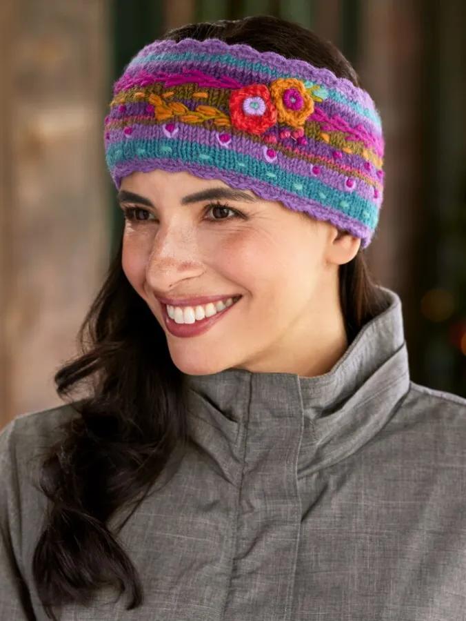 Women's Floral Blossoms Lassen Wool Headband