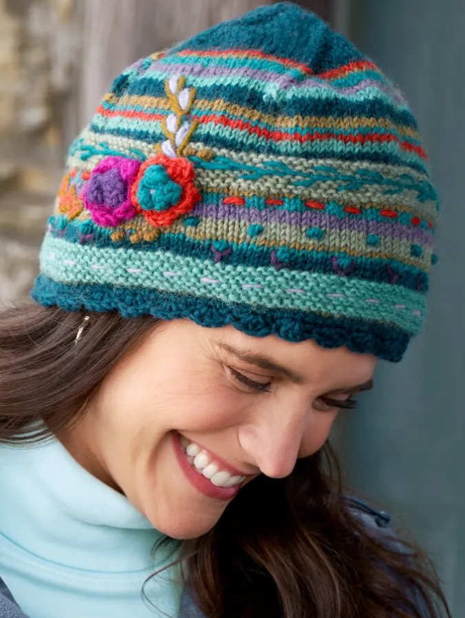 Women's Floral Blossoms Lassen Wool Beanie