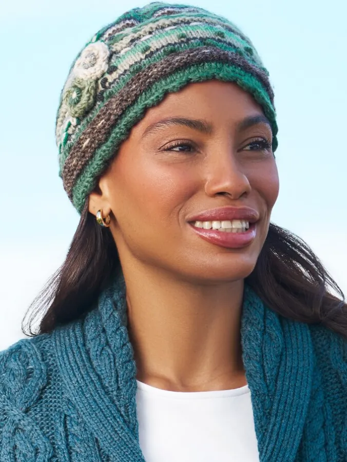 Women's Floral Blossoms Lassen Wool Beanie
