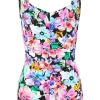 Women's Floral Splash One-Piece Shirred Swimsuit