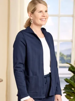 Women's French Terry Open-Front Cardigan