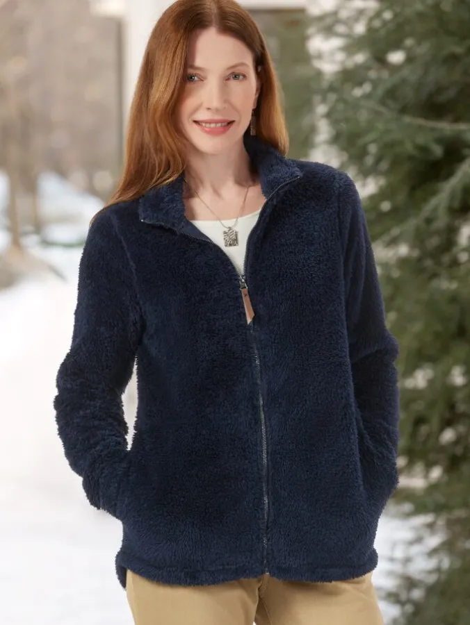 Women's High-Pile Plush Fleece Jacket