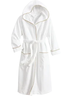 Women's Hooded Knee-Length Wrap Robe