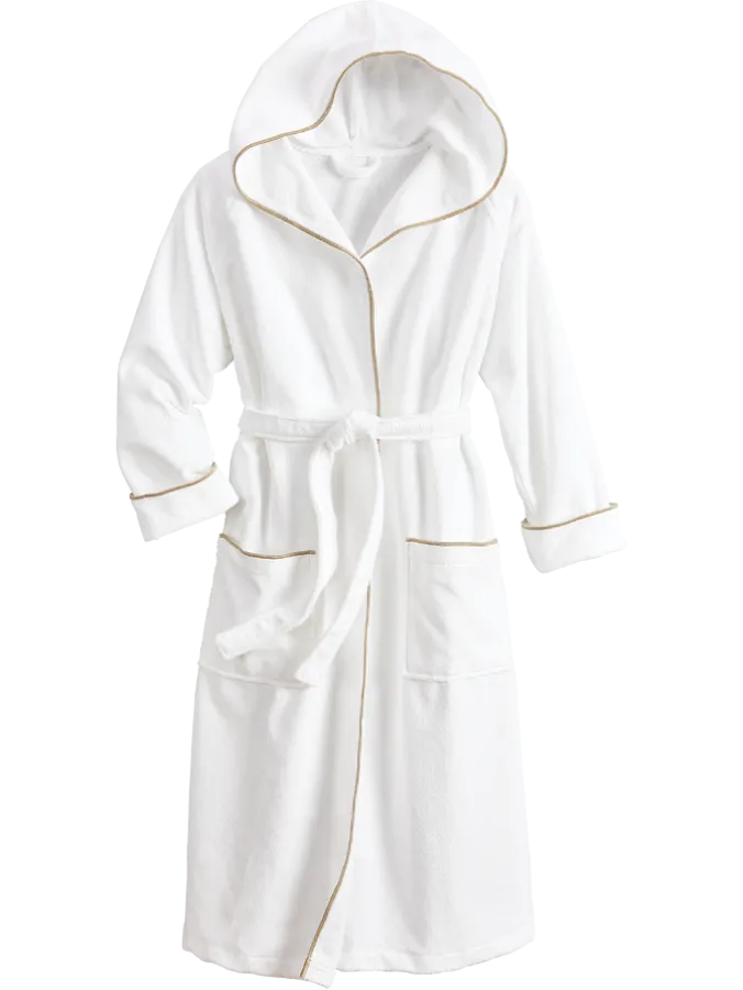 Women's Hooded Knee-Length Wrap Robe