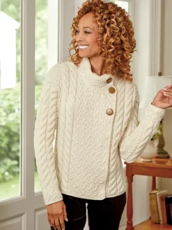 Women's Irish Supersoft Wool Asymmetrical Cardigan