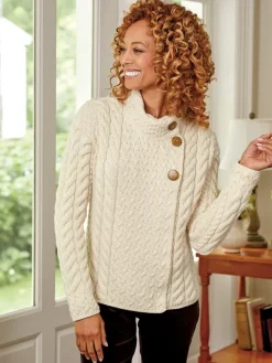 Women's Irish Supersoft Wool Asymmetrical Cardigan