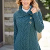 Women's Irish Supersoft Wool 3-Button Long Cardigan