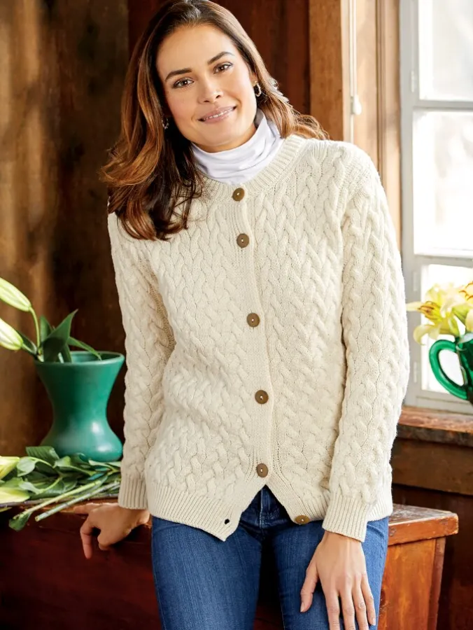 Women's Irish Supersoft Wool Cardigan