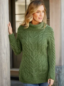 Women's Irish Supersoft Wool Cowl-Neck Sweater