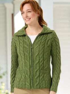 Women's Irish Supersoft Wool Full-Zip Cardigan