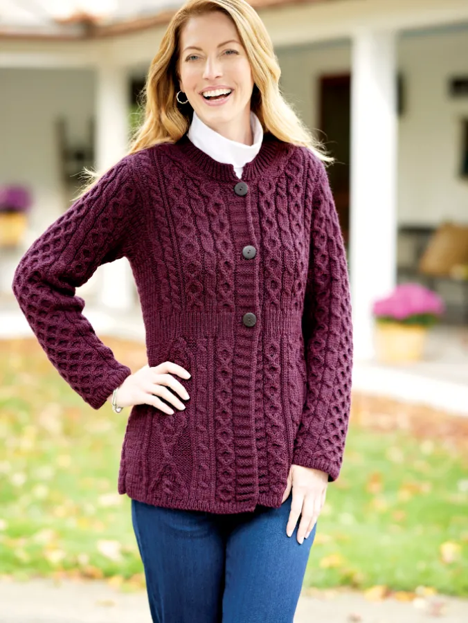 Women's Irish Wool A-Line Cardigan