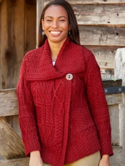 Women's Irish Wool Asymmetrical Cardigan