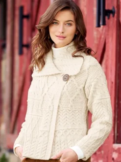 Women's Irish Wool Asymmetrical Cardigan