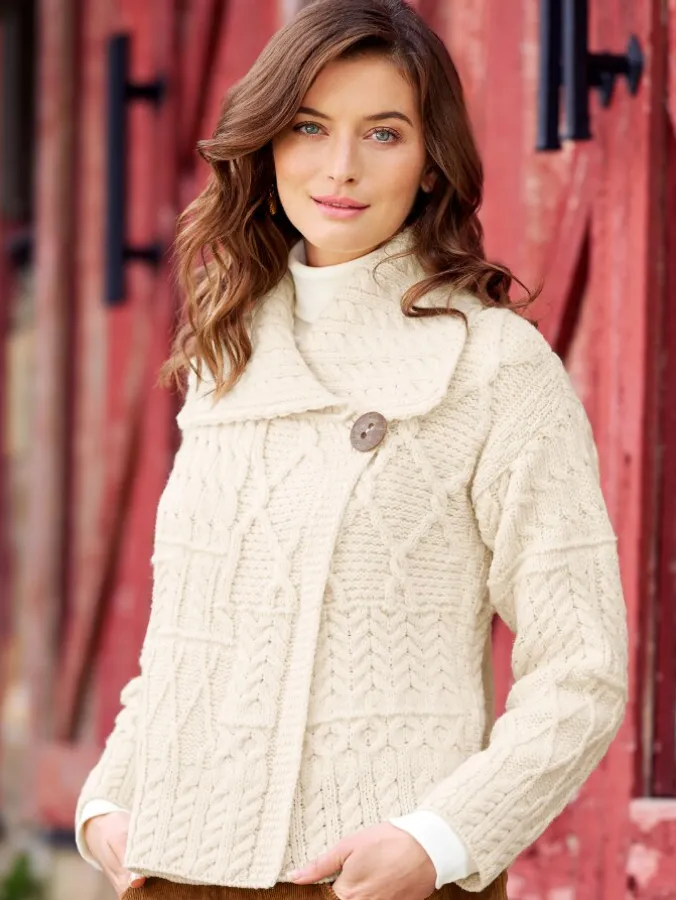 Women's Irish Wool Asymmetrical Cardigan