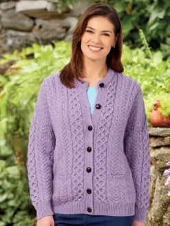 Women's Irish Wool Timeless Lavender Cardigan