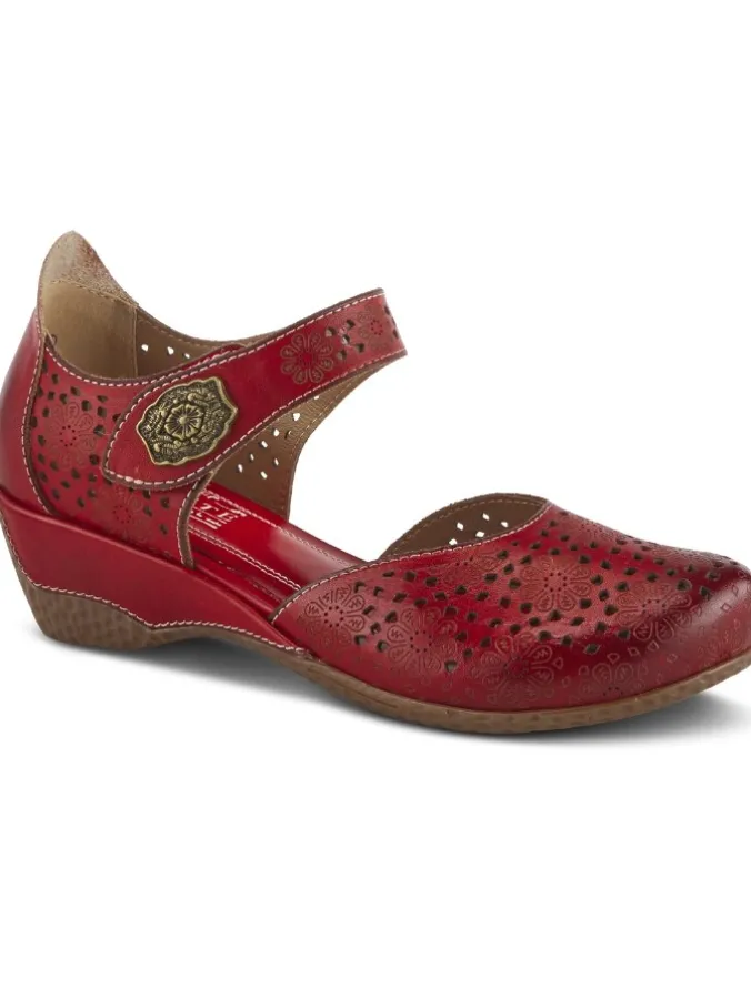 Women's L'Artiste Mary Jane Leather Cutout Wedge Sandals