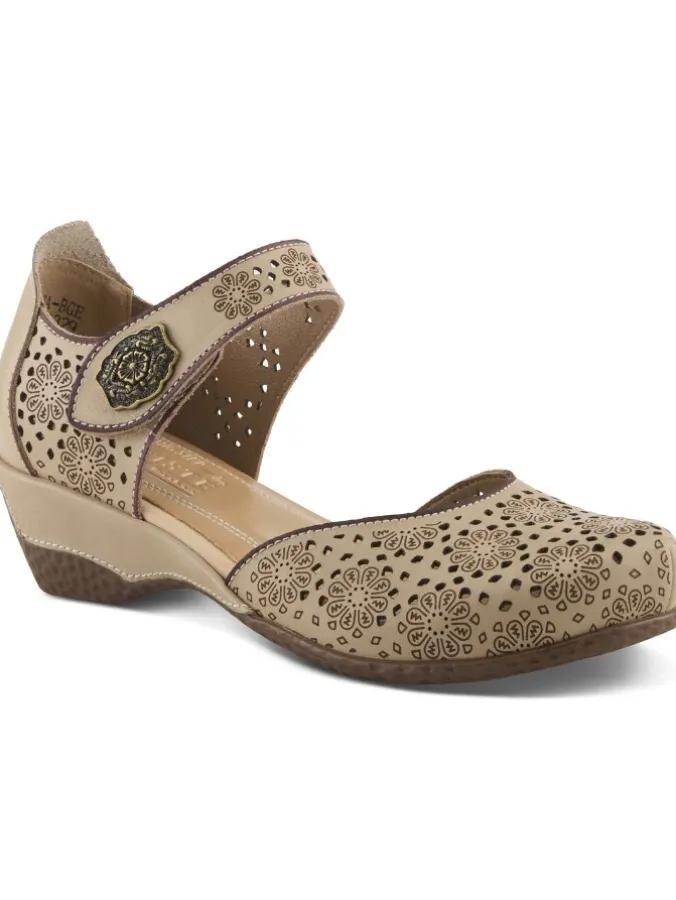 Women's L'Artiste Mary Jane Leather Cutout Wedge Sandals