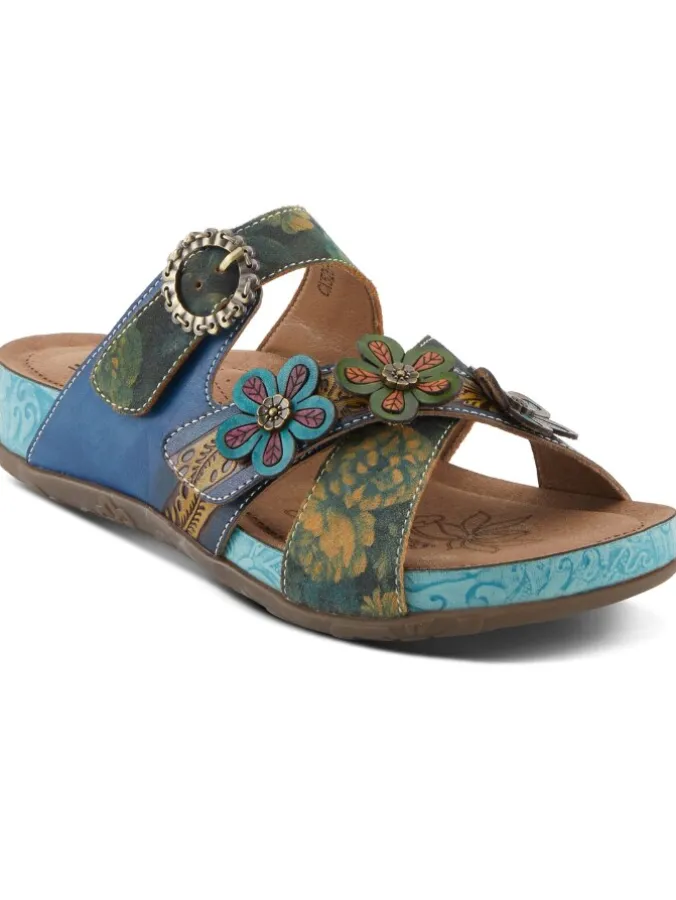 Women's L'Artiste Painted Floral Leather Sandals