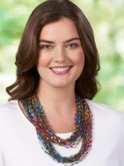 Women's Layered Ribbon Scarf Necklace