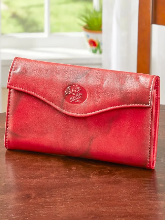 Women's Leather RFID-Blocking Organizer Clutch