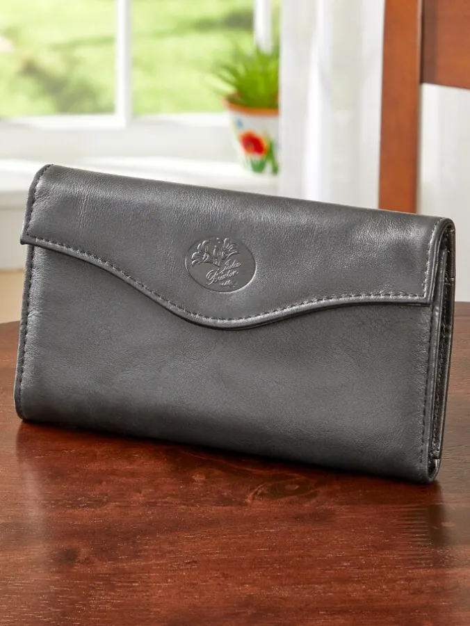 Women's Leather RFID-Blocking Organizer Clutch