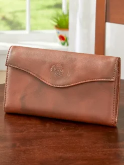 Women's Leather RFID-Blocking Organizer Clutch