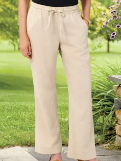 Women’s Linen-Blend Pull-On Drawstring Pants
