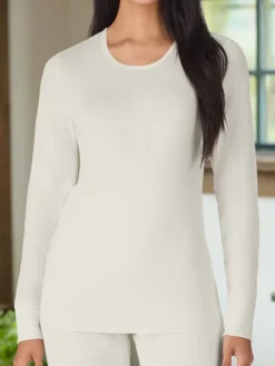 Women's Long-Sleeve Crewneck Cotton Undershirt, Package of 3