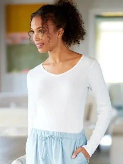 Women's Long-Sleeve V-Neck Undershirt, 3 Pack