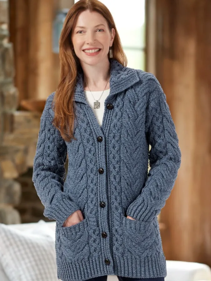 Women's Long Supersoft Irish Wool Cardigan