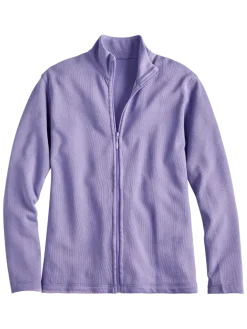 Women's Mini Rib-Knit Cotton Lounge Jacket