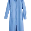 Women's Mini-Rib-Knit Cotton Zip-Front Robe