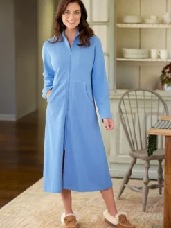 Women's Mini-Rib Knit Zip-Front Robe