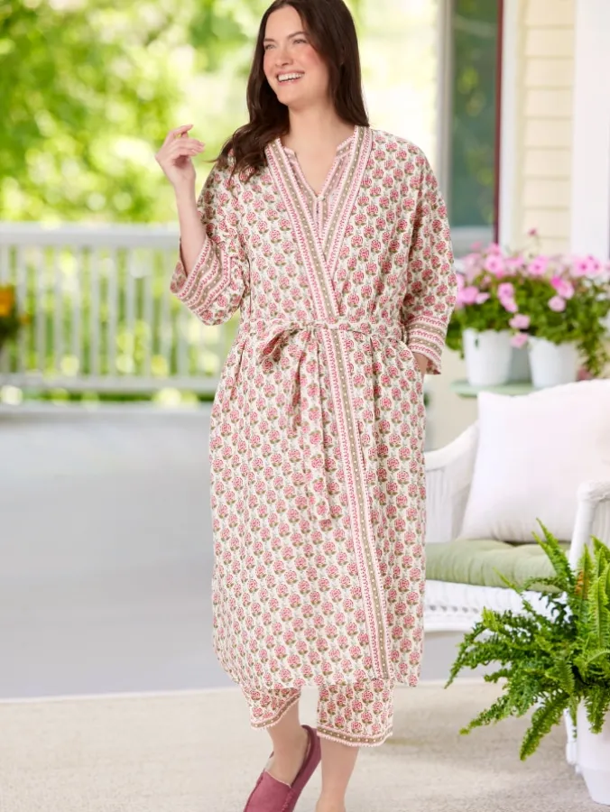 Women's Moroccan Rose Cotton Robe