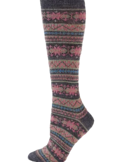 Women's Nordic Fair Isle Alpaca Wool Socks