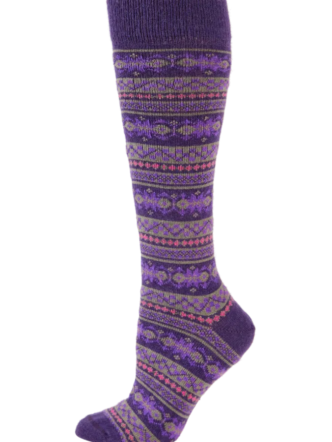 Women's Nordic Fair Isle Alpaca Wool Socks